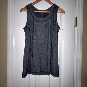 Lululemon Athletica Charcoal Sleeveless Tank Top with Ruffle On Back.  Size 8